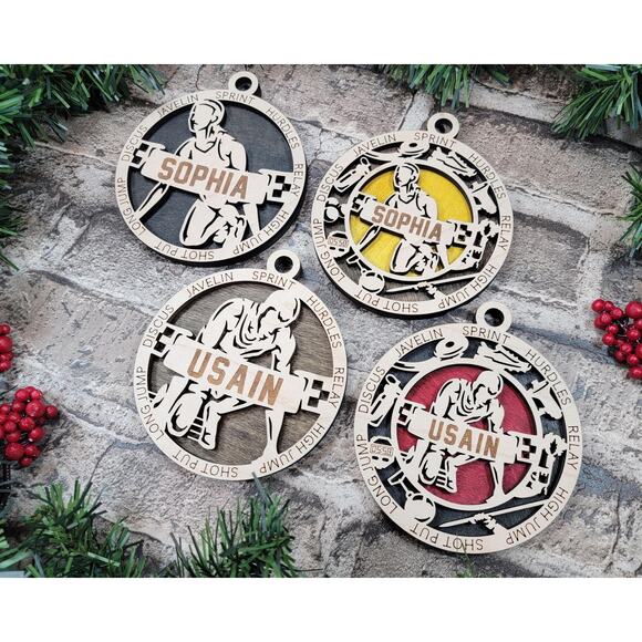 Personalized TRACK and Field Ornament Christmas Gift - Picture 4 of 4